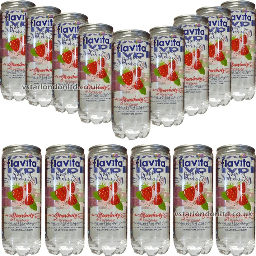 Flavita Sparkling Drink Cans – Mango, Mojito, Strawberry, Lychee (12 & 24 Cans)