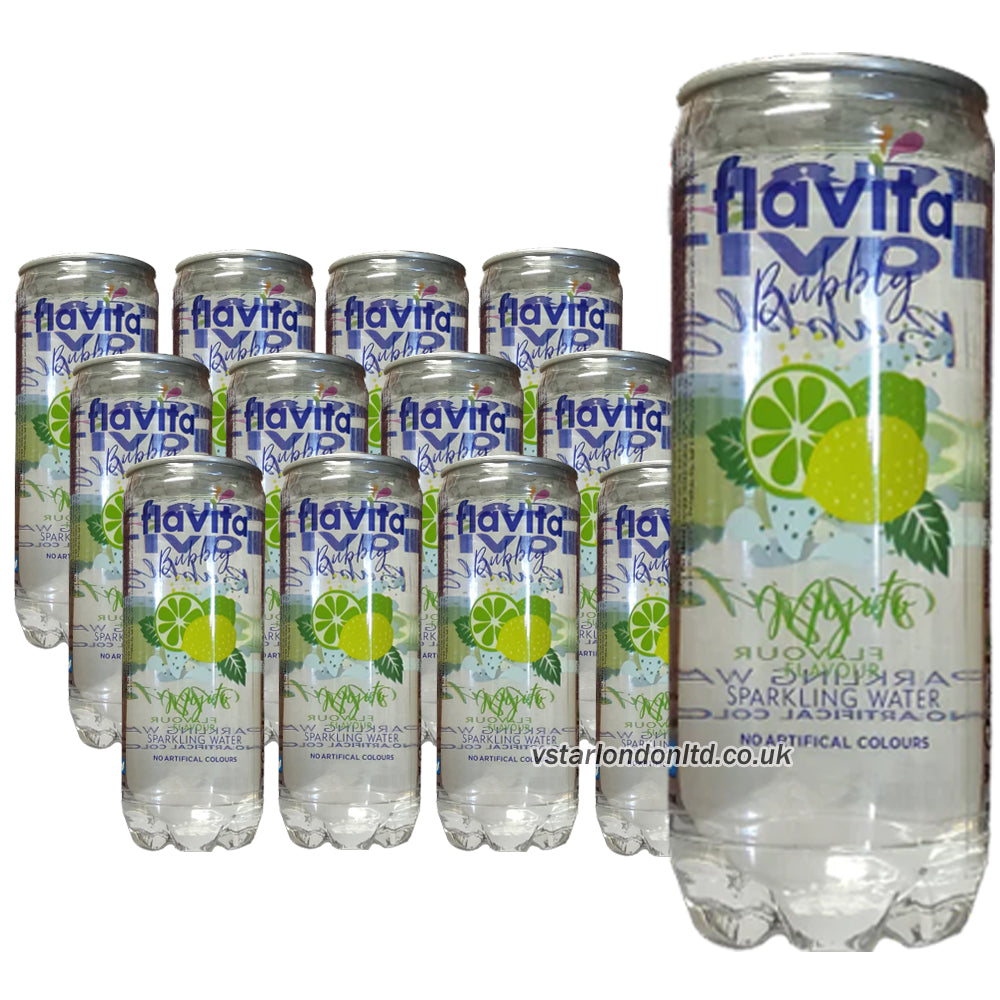 Flavita Sparkling Drink Cans – Mango, Mojito, Strawberry, Lychee (12 & 24 Cans)