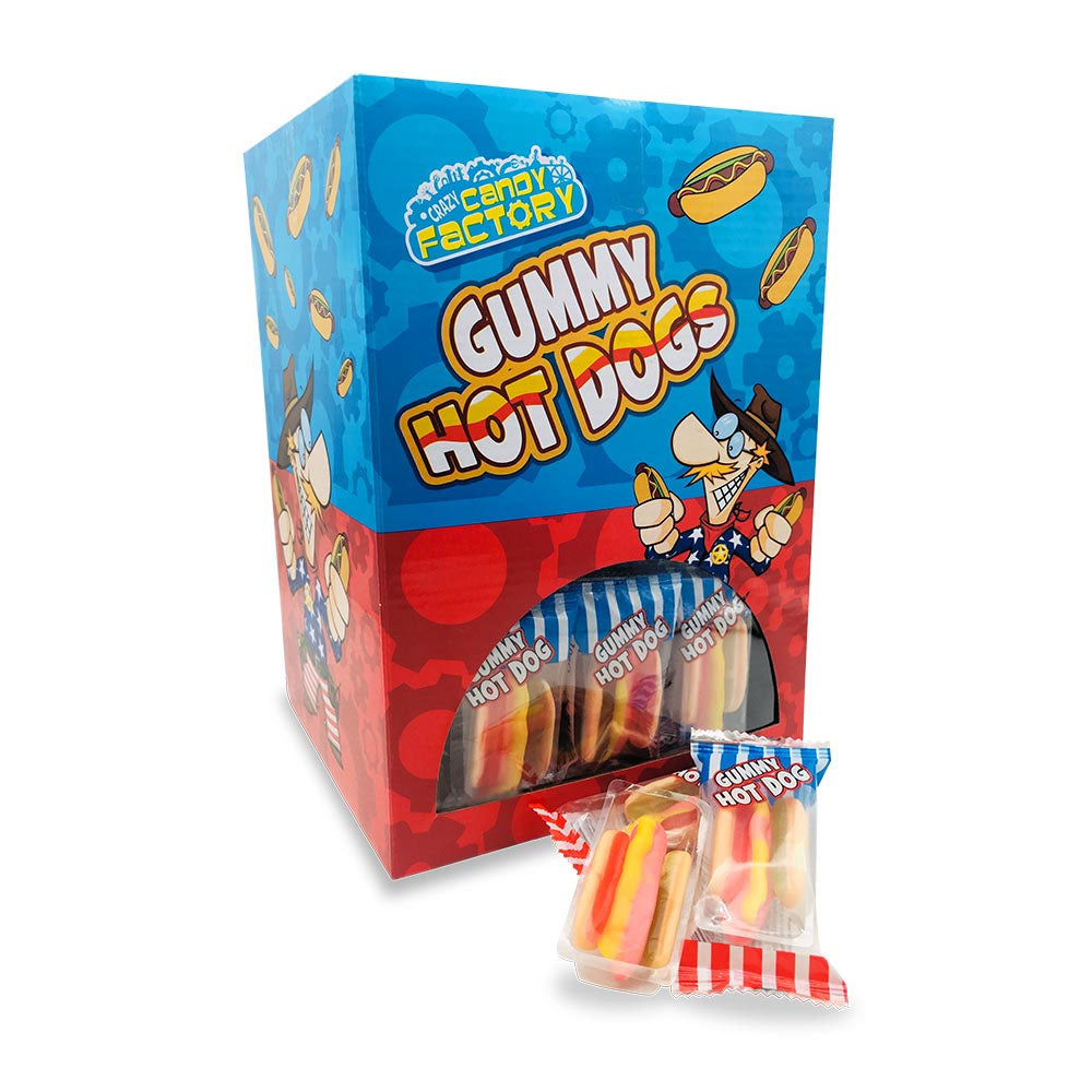 Crazy Candy Factory Gummy Mini Hot Dogs (100x10g)