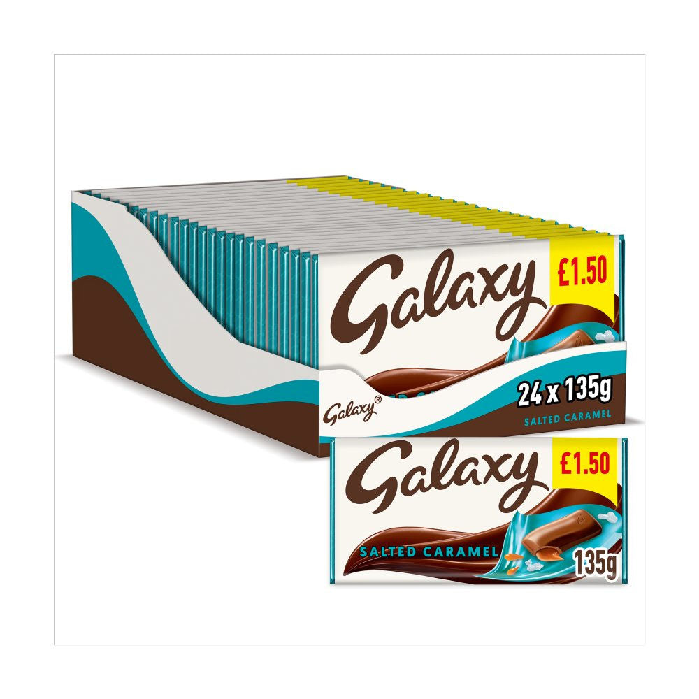Galaxy Caramel & Milk Chocolate Block Bars – 135g PMP