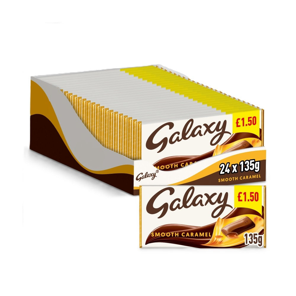 Galaxy Caramel & Milk Chocolate Block Bars – 135g PMP