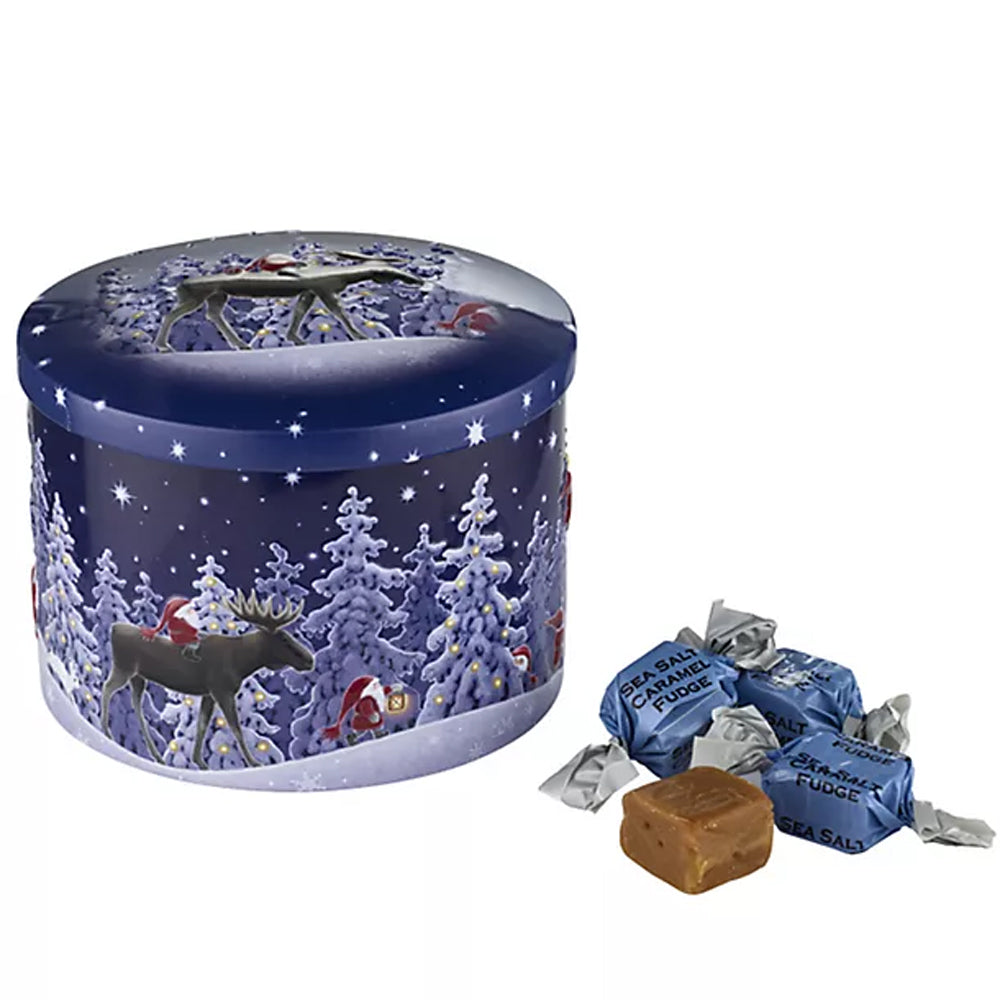 Gardiners Christmas Nordic Tin Sea Salt & Caramel Fudge Oval Tin 200g