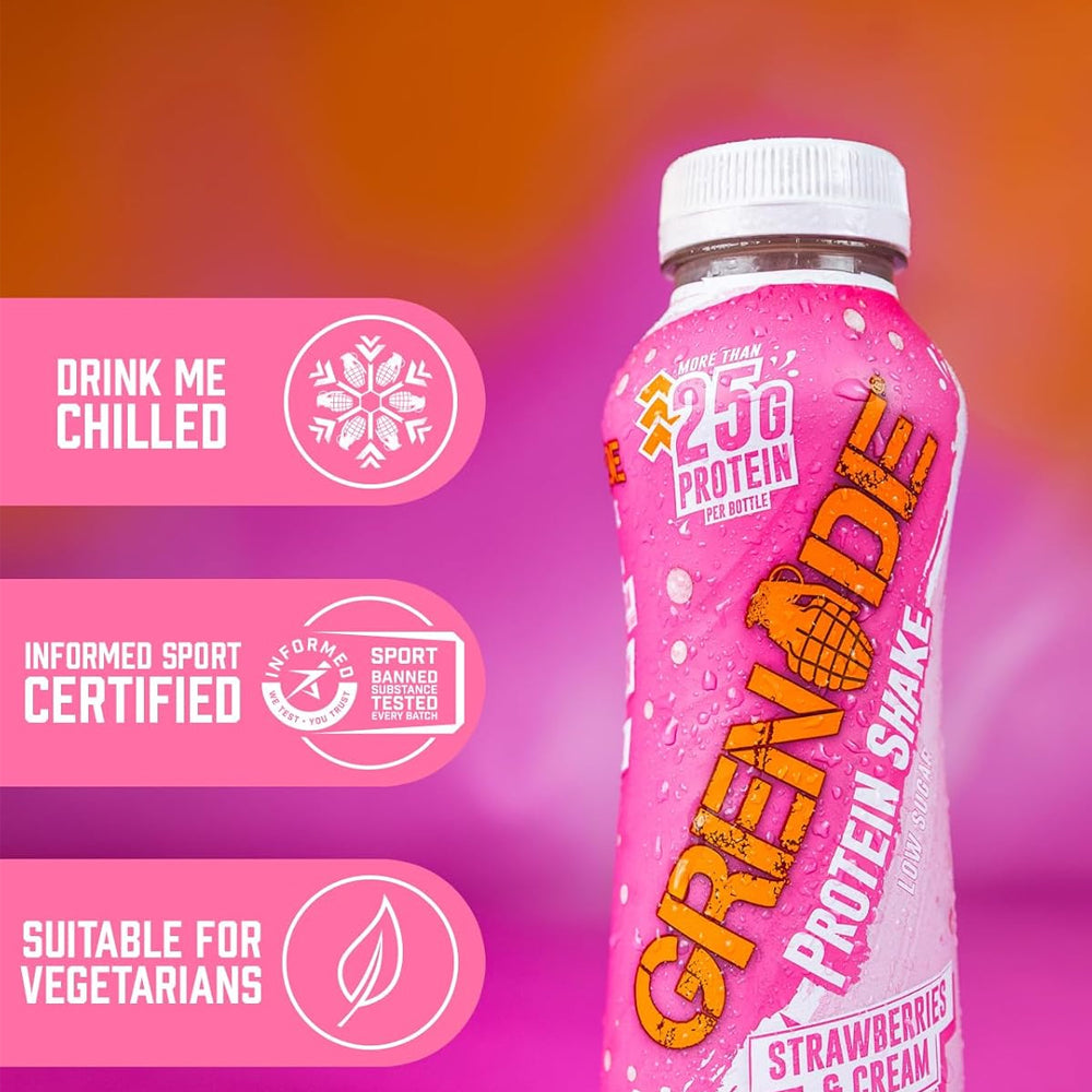 Grenade Strawberries & Cream Protein Shake 8 x 330ml