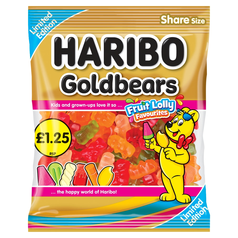 HARIBO Limited Edition Goldbears Fruit Lolly Favourites 140g PMP (Box of 12)