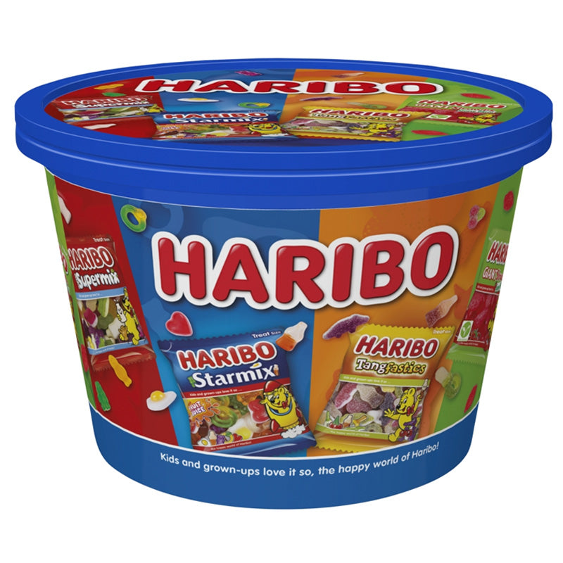 HARIBO Sharing Tub 600g – Starmix, Supermix, Tangfastics and Giant Strawbs