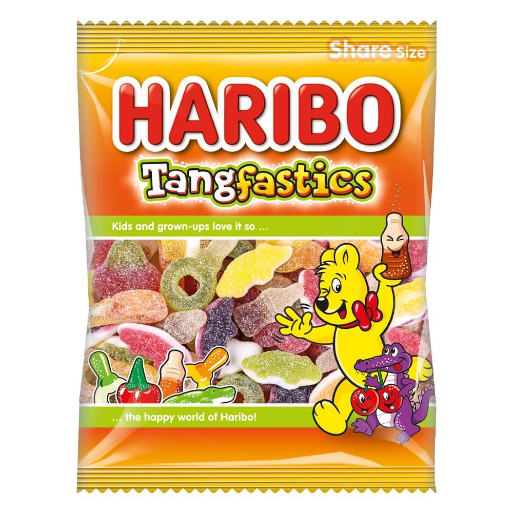 Haribo Tangfastics 160g Bags – Sour Gummy Sweets (Box of 12)