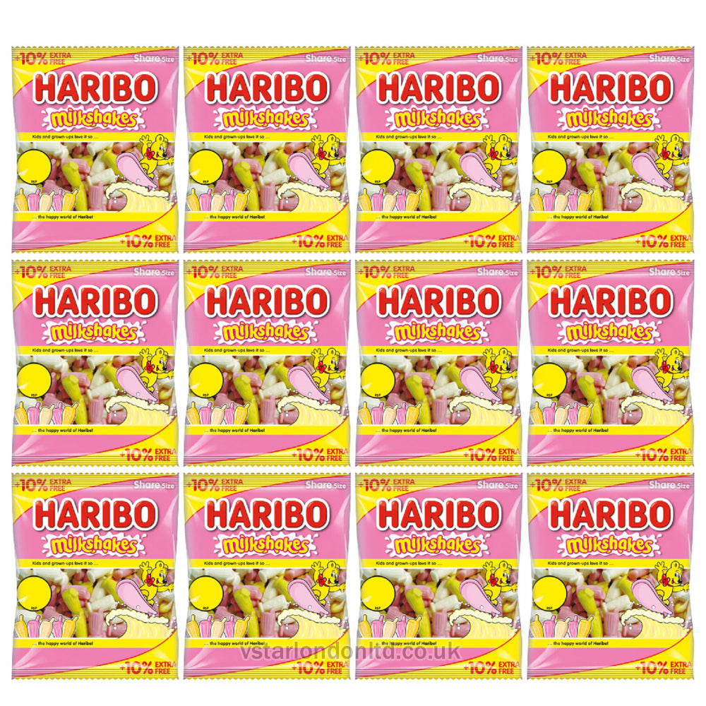 Haribo Milkshakes Bag 154g + 10% Extra Free (12x154g) PMP