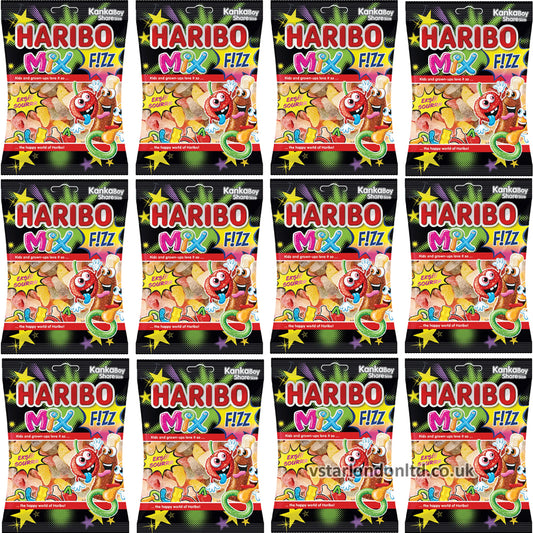 Haribo Halal Fizzy Mix 70g (12 & 24 Bags)