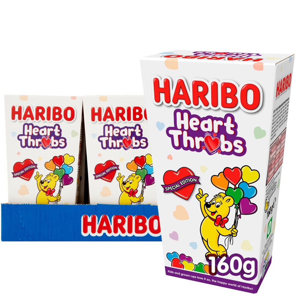 Haribo Special Edition Heart Throbs Jelly & Foam Sweets Gift Box 160g (6 & 12 Boxes)