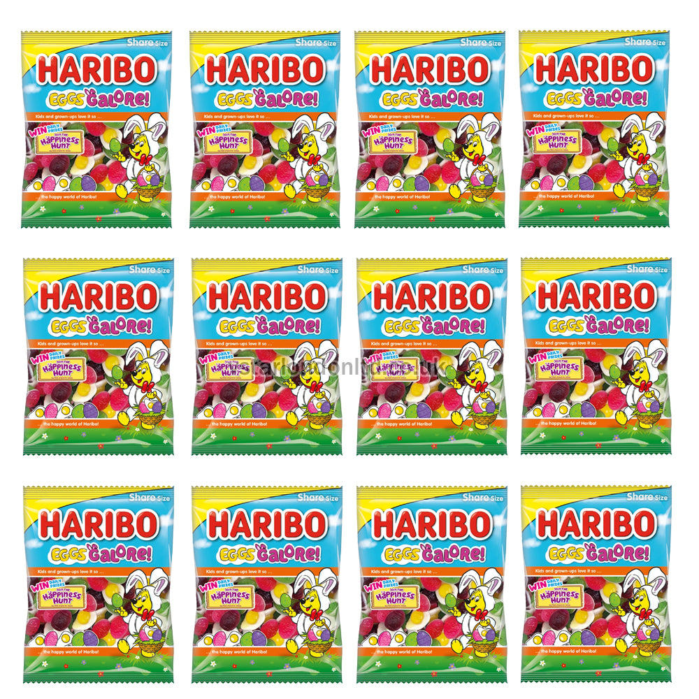 HARIBO Eggs Galore Fruit Flavour Jelly & Foam Sweets Sharing Bag (140g×12 )