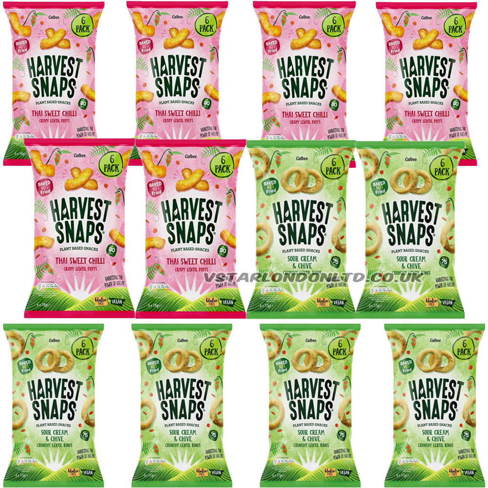 Harvest Snaps Lentil Rings & Puffs Mixed Bags (6 or 12 Packs)