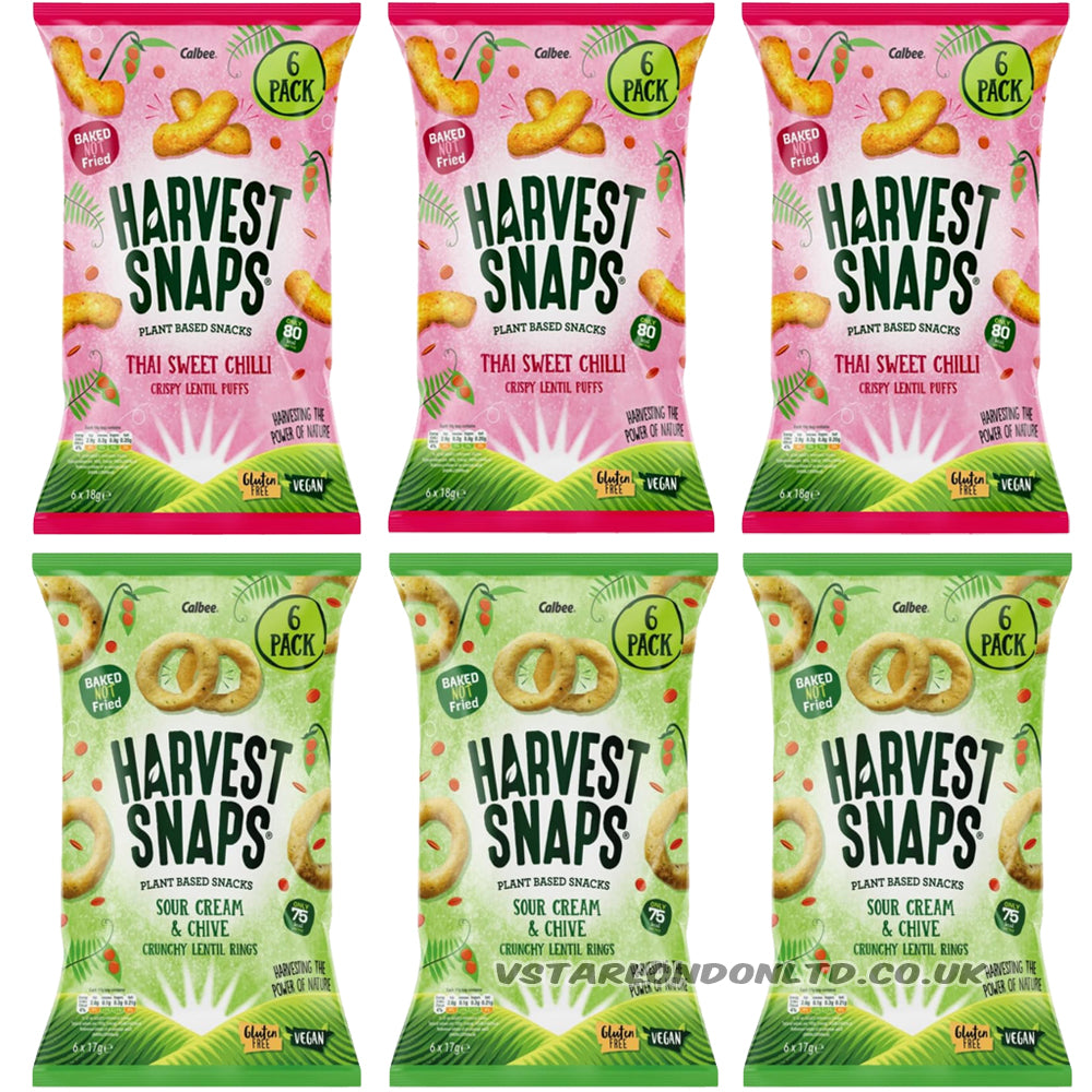 Harvest Snaps Lentil Rings & Puffs Mixed Bags (6 or 12 Packs)