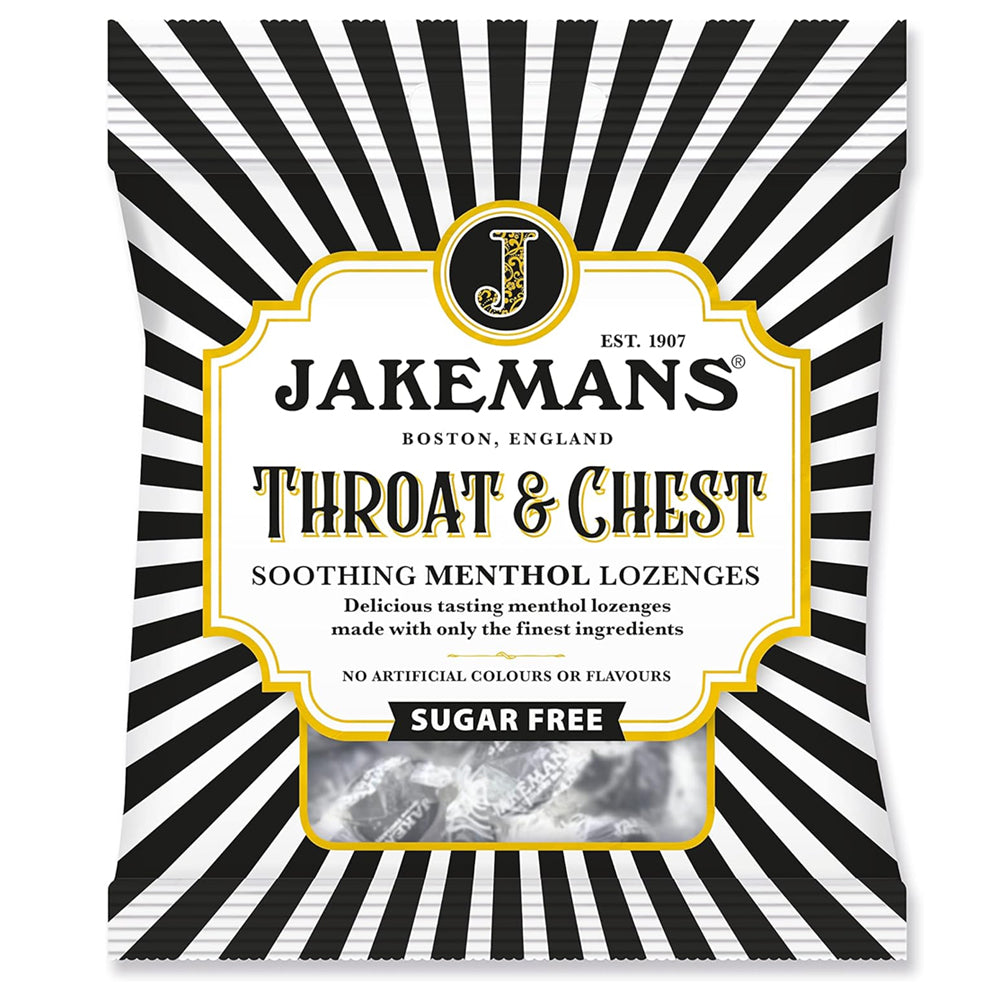 Jakemans Throat & Chest Sugar Free Lozenges 12 x 50g Bags