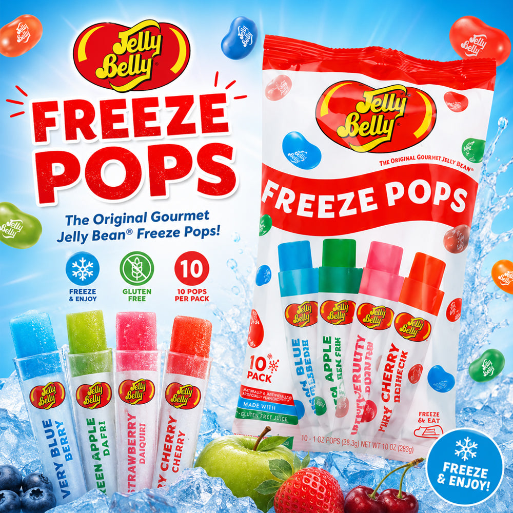 Jelly Belly Freeze Pops 10 x 50ml Ice Pops (Pack of 6)