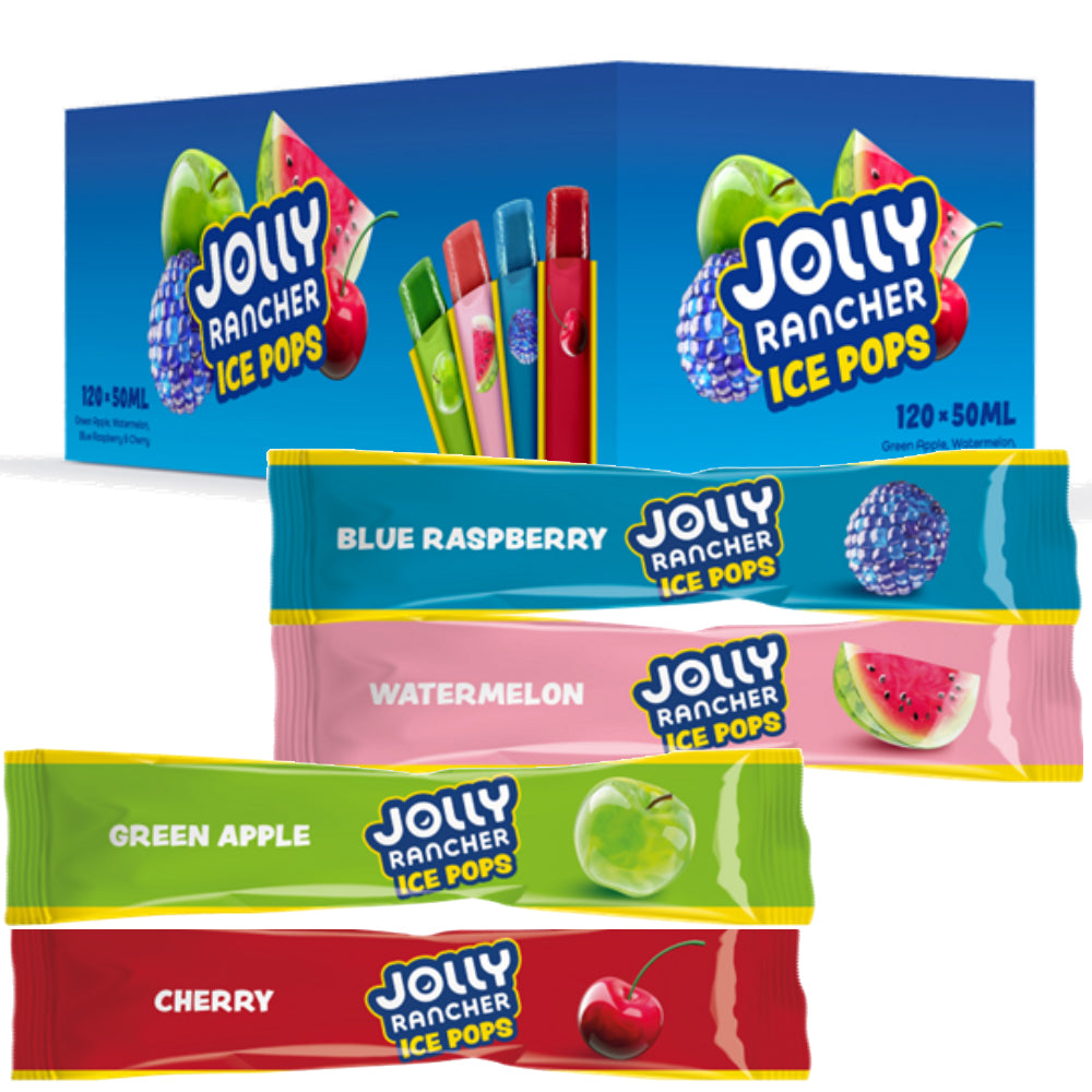 Jolly Rancher Ice Pops - 120 x 50ml Fruit Flavoured Freezable Treats