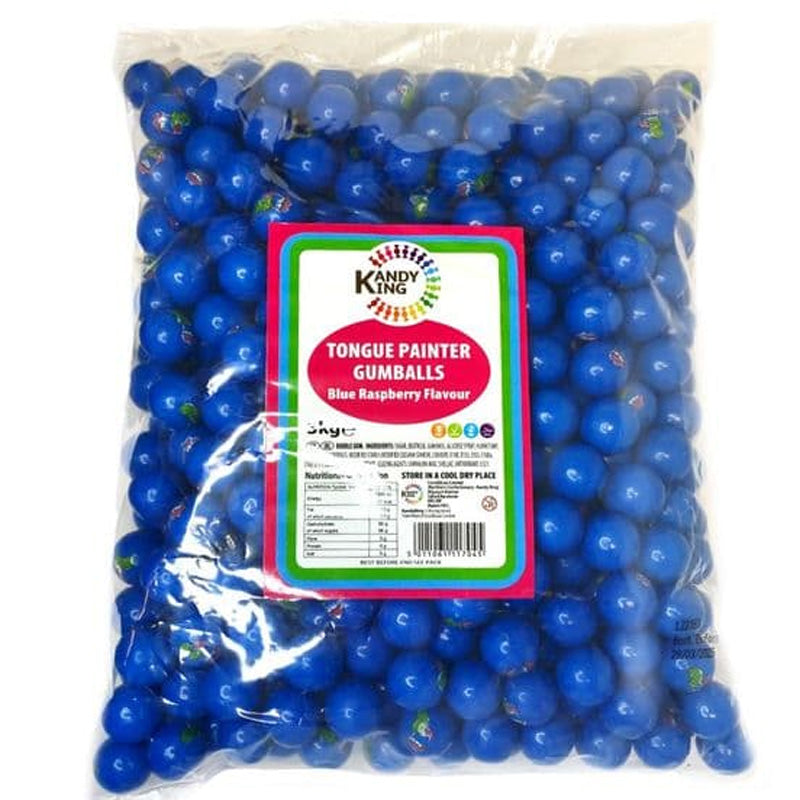 Kandy King Tongue Painter Gumballs Blue Raspberry Bubblegum 1kg - 3kg