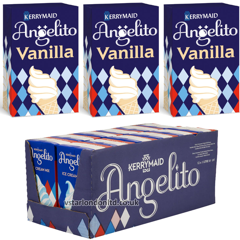 Kerrymaid Angelito Vanilla Flavour Ice Cream Mix Carton 1L (6 & 12 Cartons)