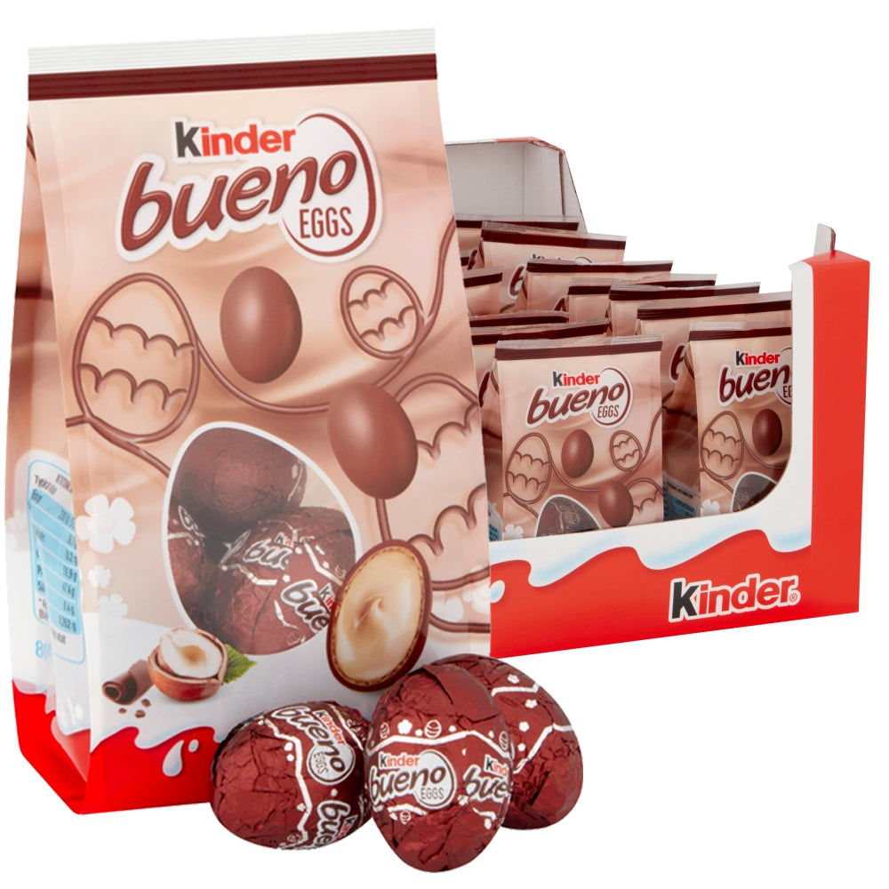Kinder Bueno Mini Easter Eggs Milk Chocolate & Hazelnut Bag 80g (3–21 Bags)