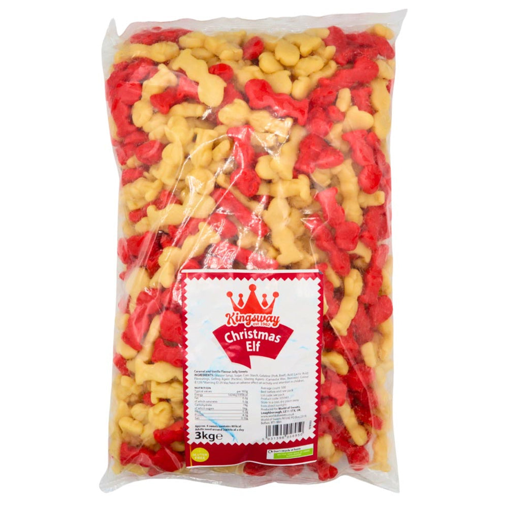 Kingsway Christmas Elf Gummies 3kg Bulk Bag