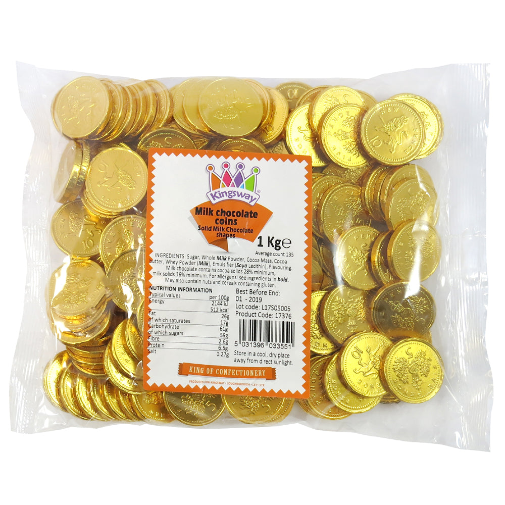Kingsway Gold Milk Chocolate Coins 1kg