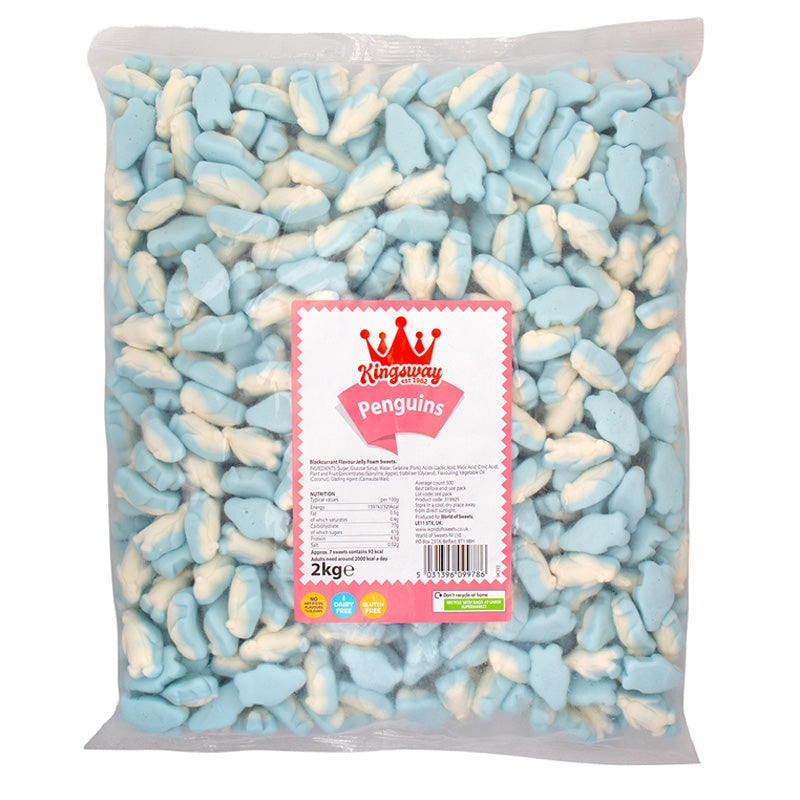 Kingsway Penguins Blackcurrant Jelly Foam Sweets 1kg–5kg Christmas Pick n Mix