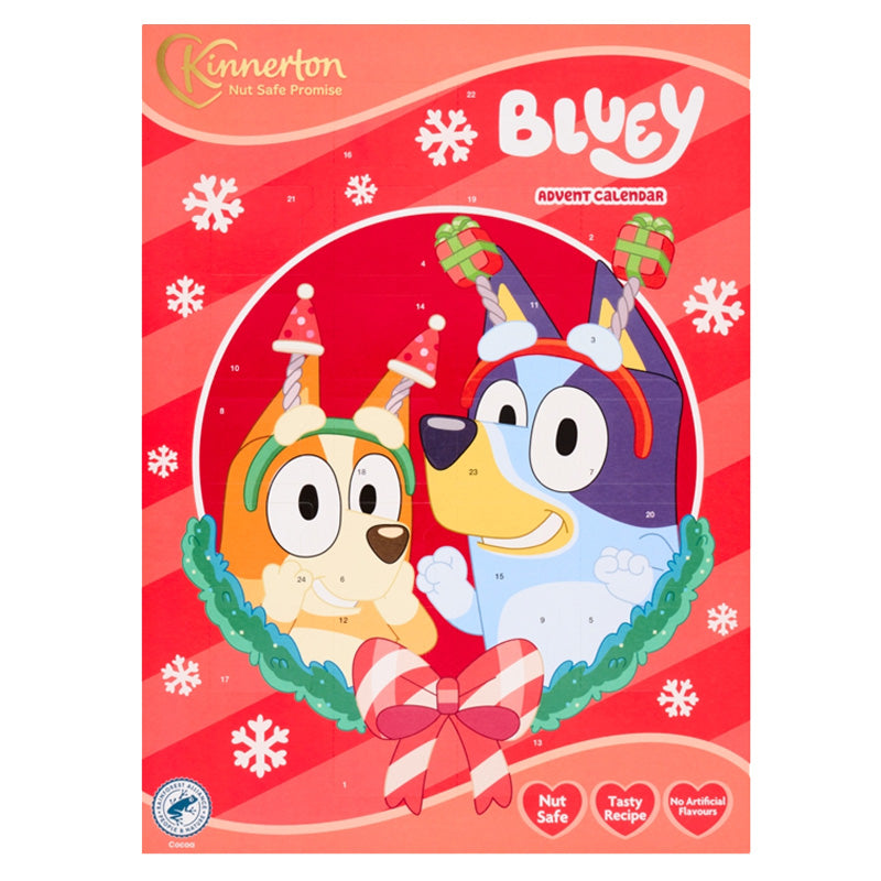 Kinnerton Bluey Advent Calendar 40g – 24 Milk Chocolates (9 & 18 Boxes)