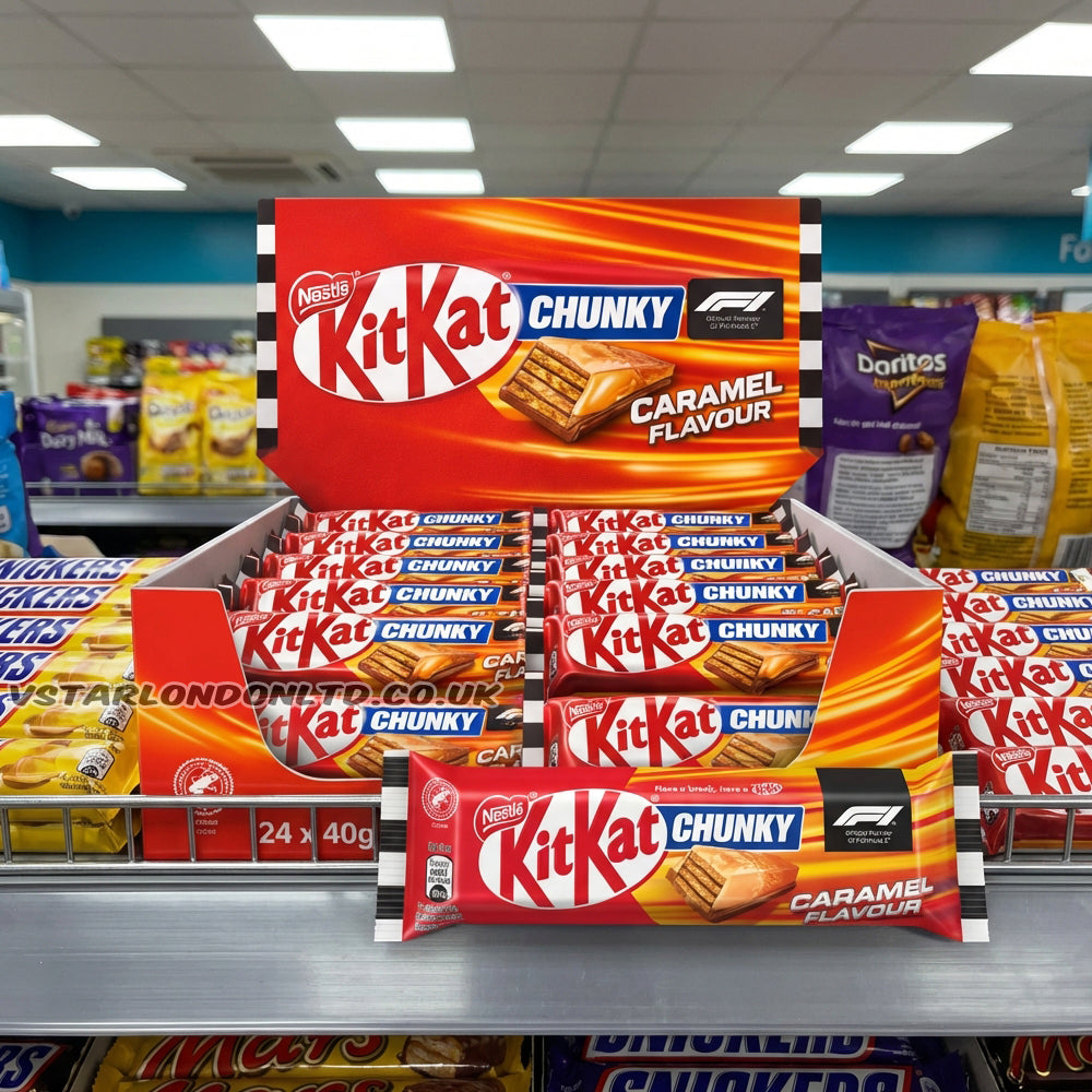 KitKat F1 Chunky Caramel Flavour Milk Chocolate Bar 40g (12 & 24 Bars)