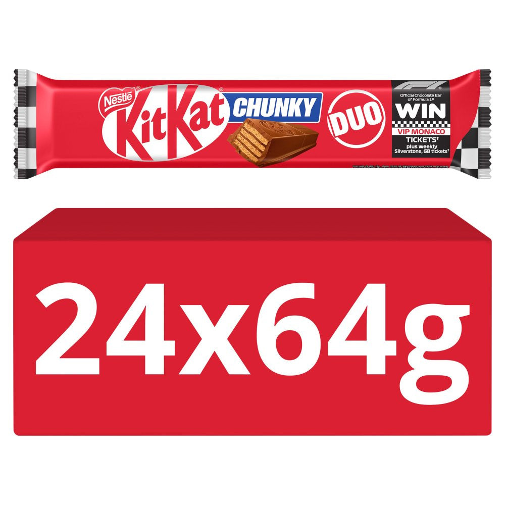 KitKat F1 Chunky Duo Milk Chocolate Bar 64g (12 & 24 Bars)