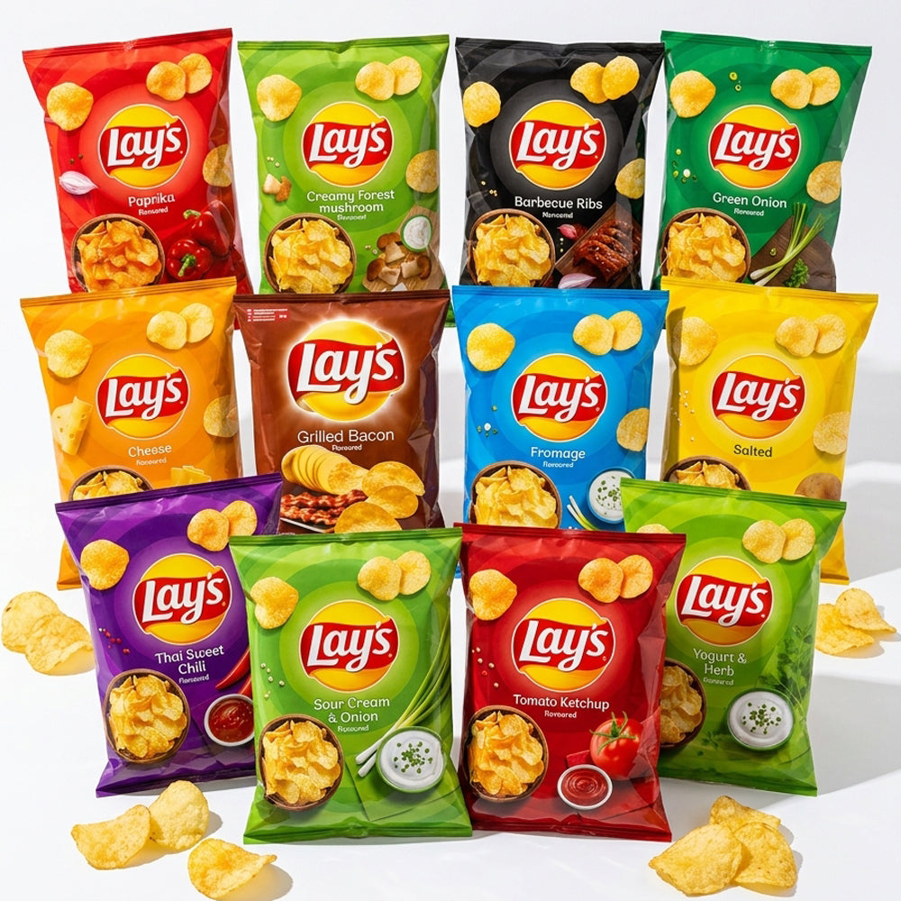 Lay’s Chips Random Mixed Flavours 130g (6 - 12 Bags)