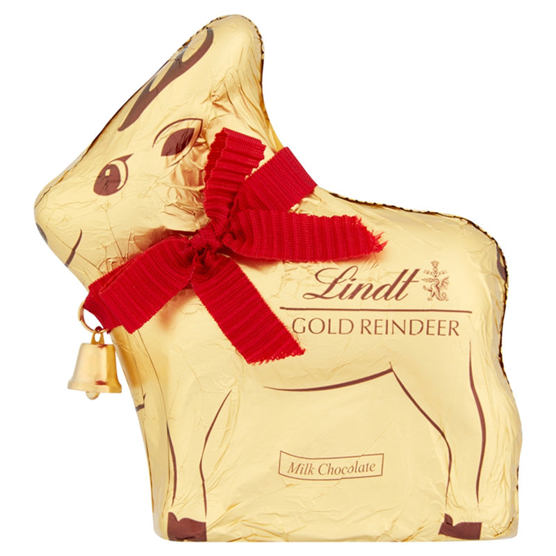 Lindt Gold Reindeer Christmas Milk Chocolate 100g | Festive Gift