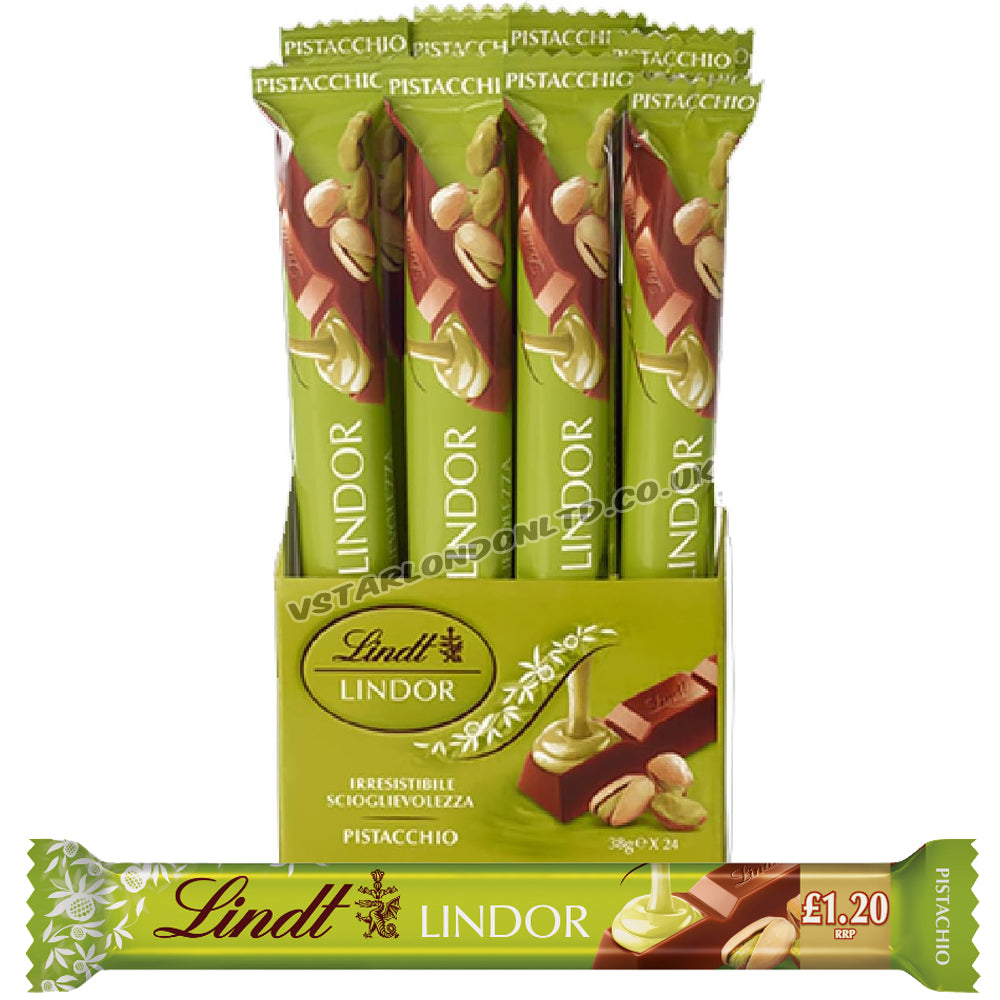 Lindt Lindor Pistachio Treat Bar 38g (24 Bars, £1.20 PMP)