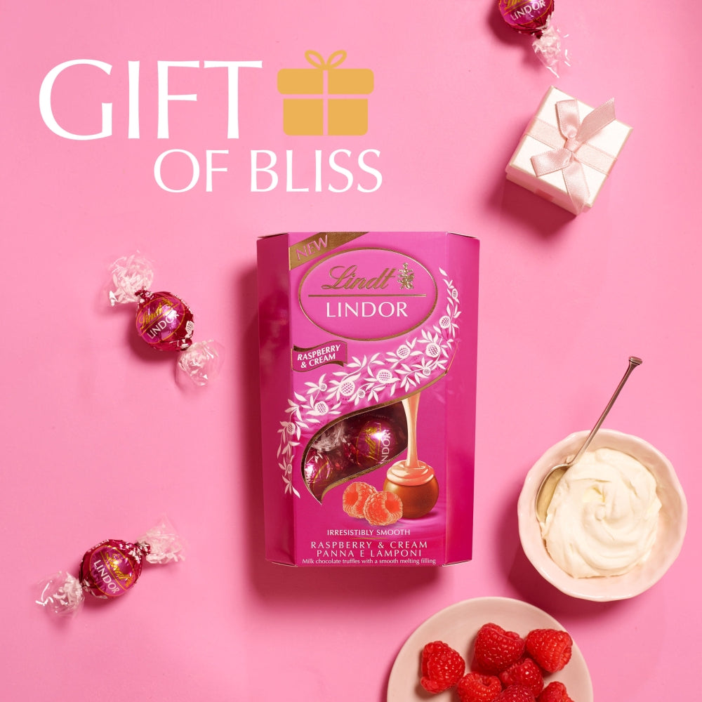 Lindt Lindor Raspberry & Cream Chocolate Truffles Box 2 x 200g