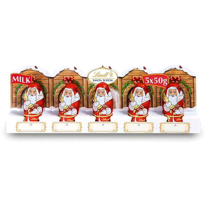 Lindt Santa Christmas Milk Chocolate 50g x 5 Pack Mini Santa Festive Chocolates