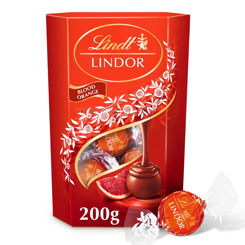 Lindt Lindor Blood Orange Milk Chocolate Truffles Box 200g