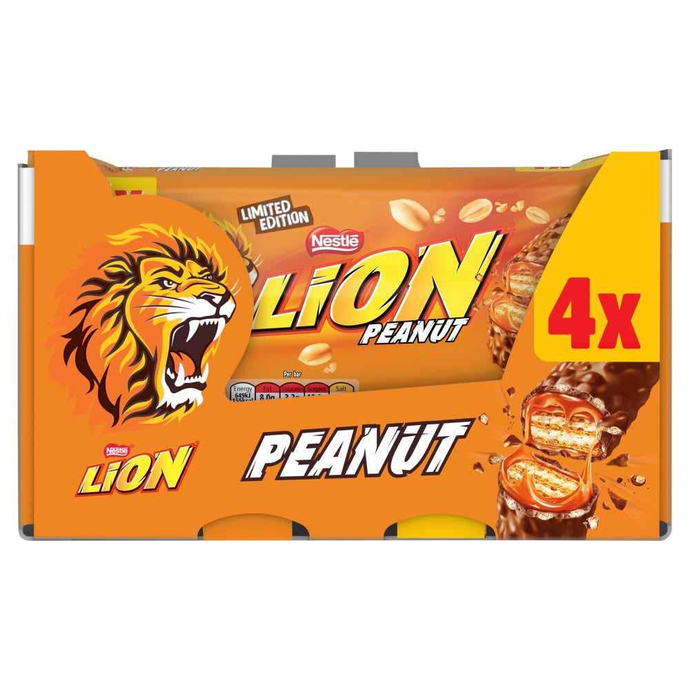 Lion Limited Edition Peanut Chocolate Bars 124g Multipack (Box of 10)