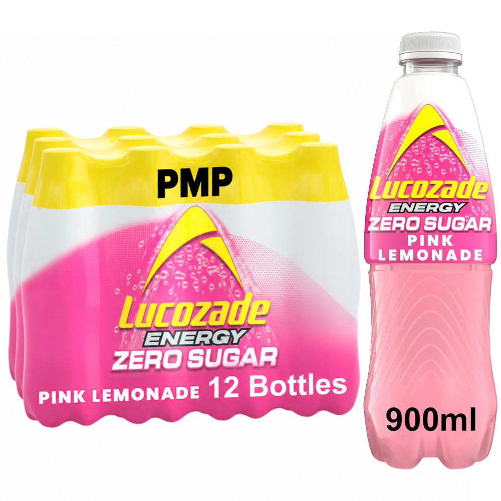 Lucozade Energy Zero Sugar Pink Lemonade 900ml PMP (Case of 12)