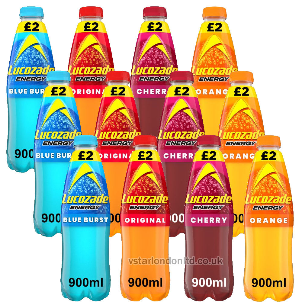 Lucozade Energy Drink, 12 x 900ml PMP β Assorted Flavours
