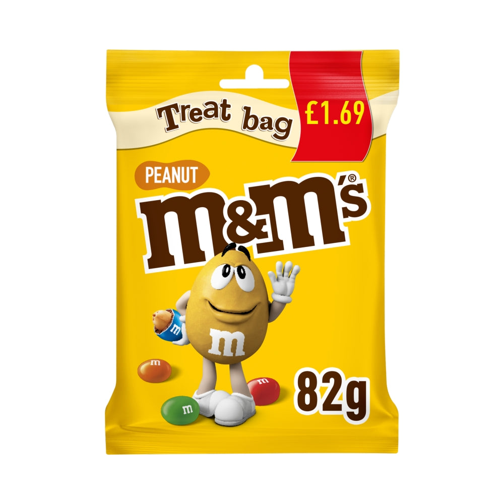 M&M's Milk Chocolate Peanut PMP Bag 82g (Box of 16)