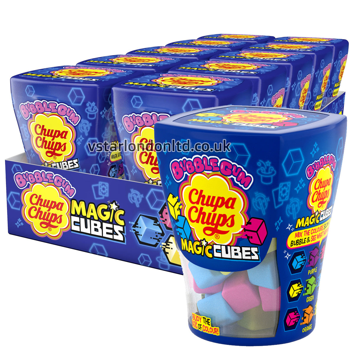 Chupa Chups Bubblegum Magic Cubes 10 x 86g Bottles