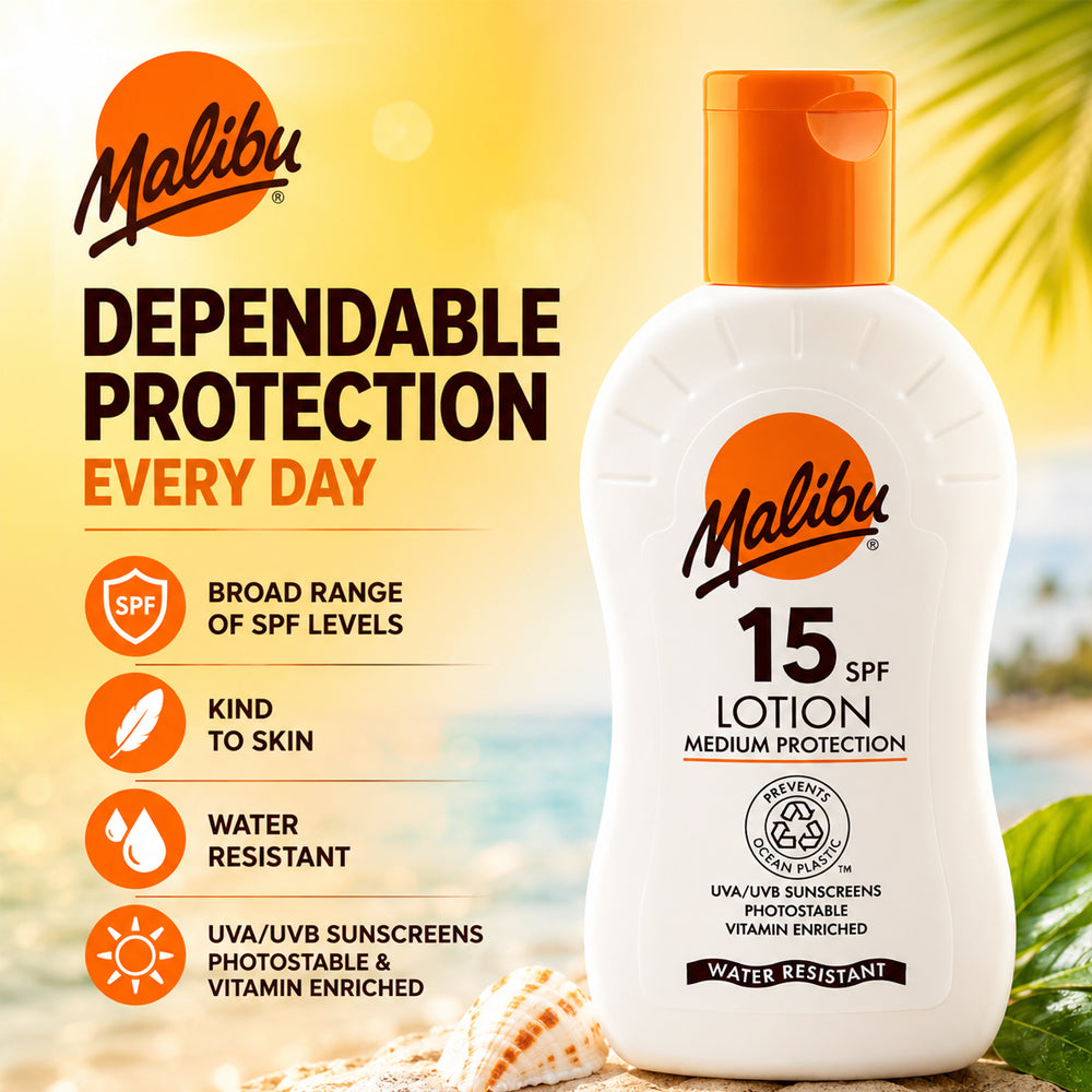 Malibu SPF 15 Sun Lotion 100ml (3 x 100ml Pack)