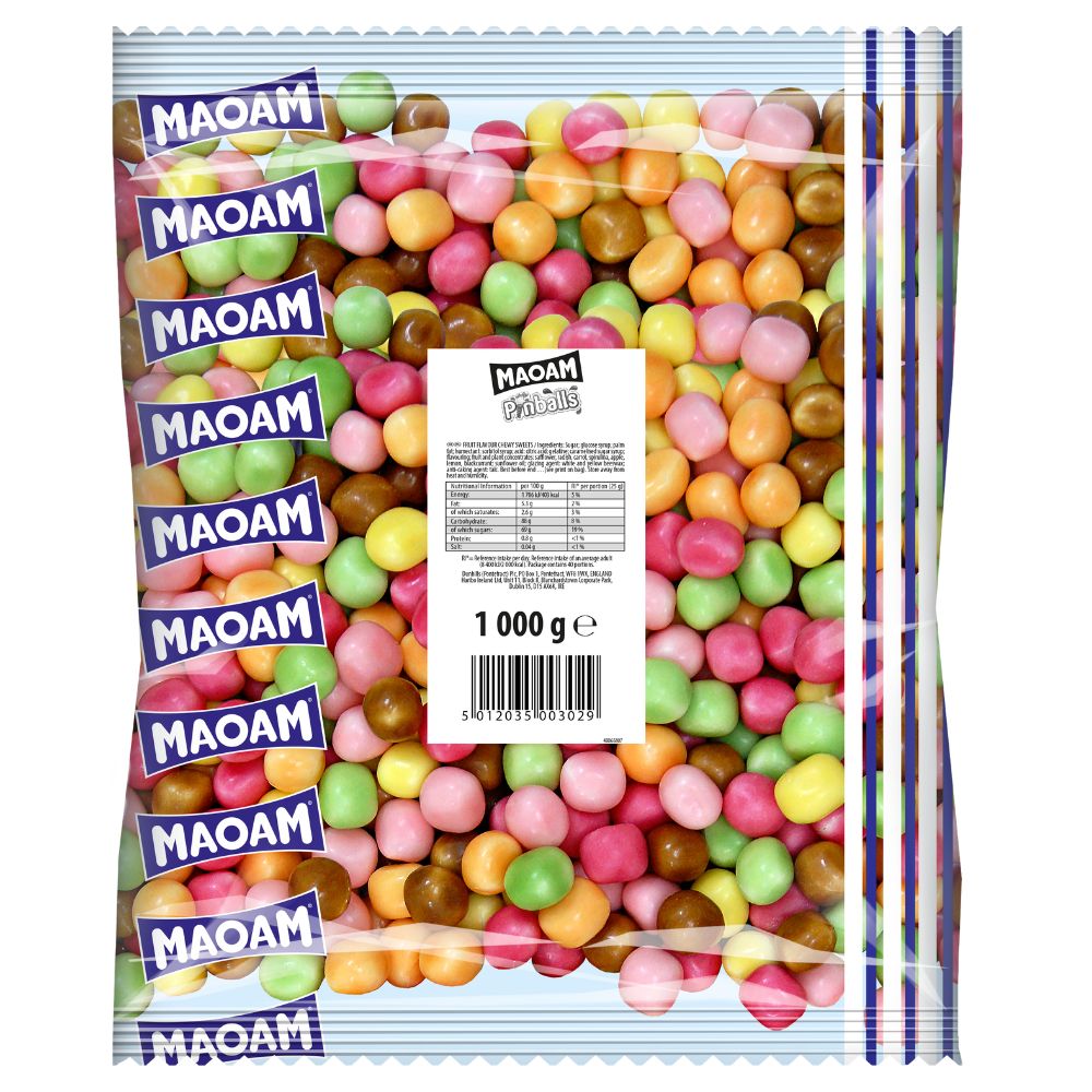 Maoam Pinballs Fruit & Cola Chewy Sweets Bag 1kg