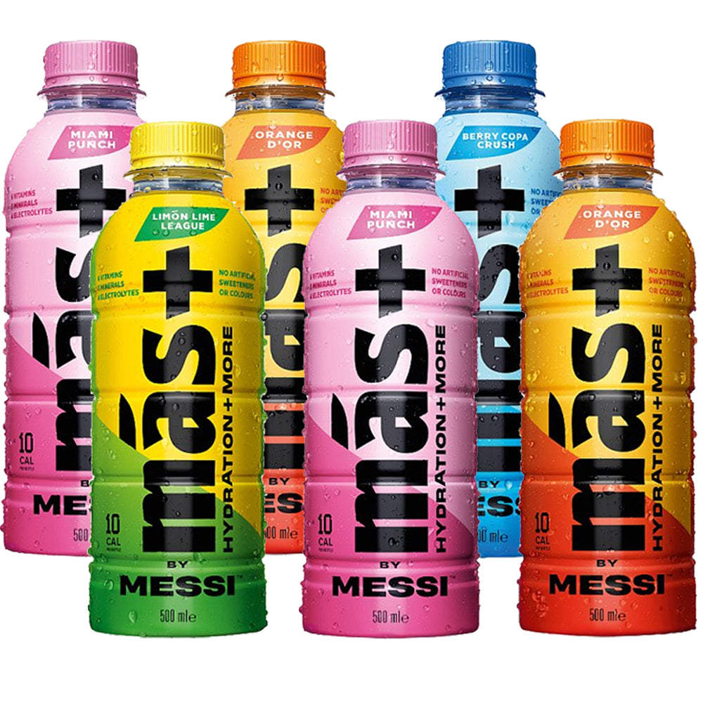 Más+ by Messi Hydration Drinks – 500ml (All Flavours)  | 6 & 12 Bottle Packs
