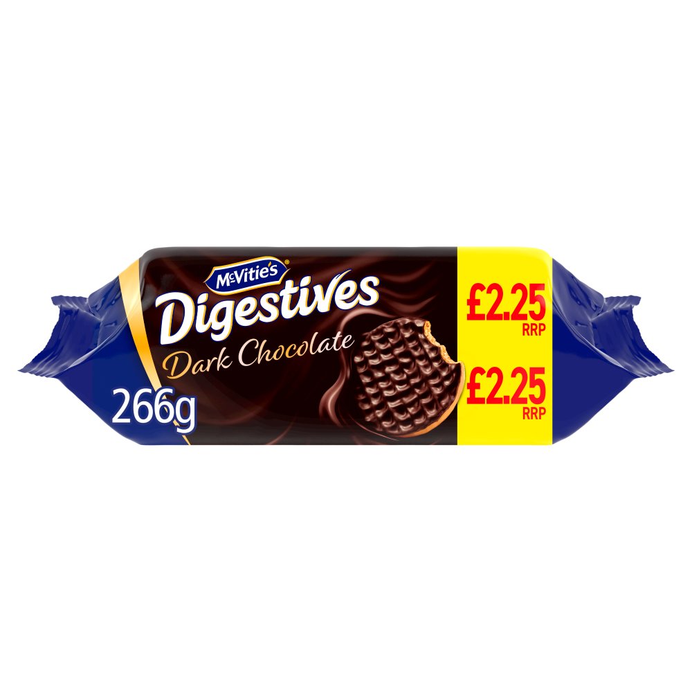 McVitie's Dark Chocolate Digestive Biscuits PMP 266g (Box of 15)
