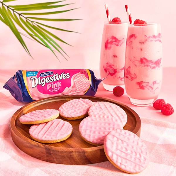 McVitie's Digestives Pink Raspberry & Cream Biscuits 12 x 232g – Limited Edition