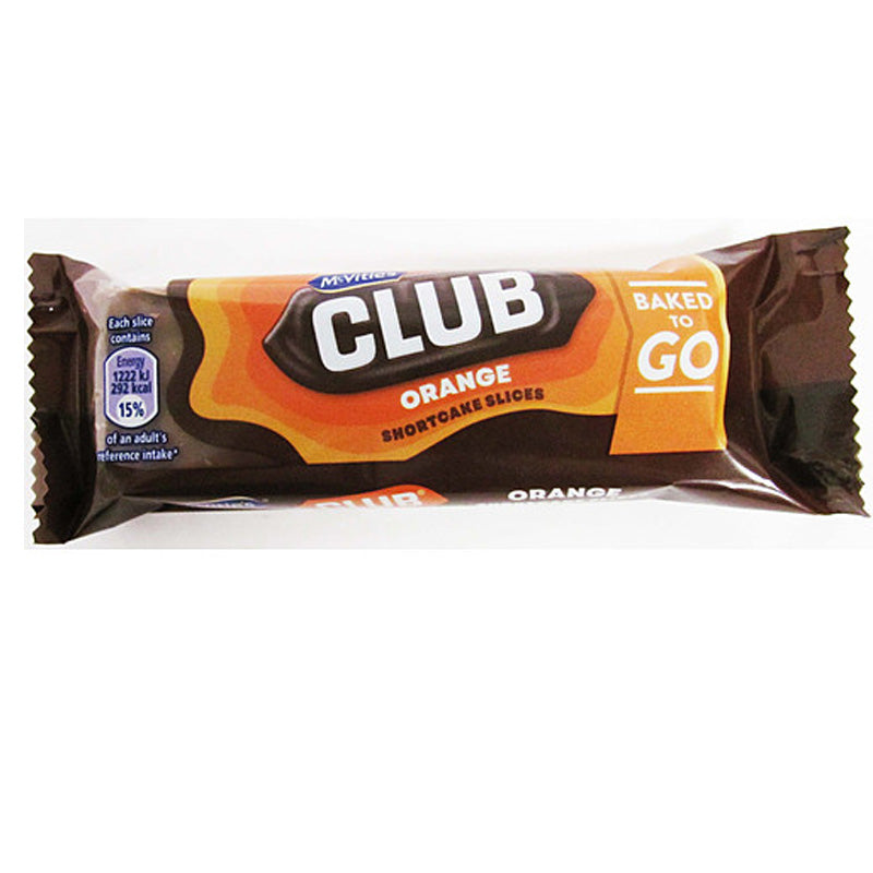 McVitie's Club Orange Slice Snack Bar 58.7g x 12 Packs – Chocolate Orange Biscuit Bars