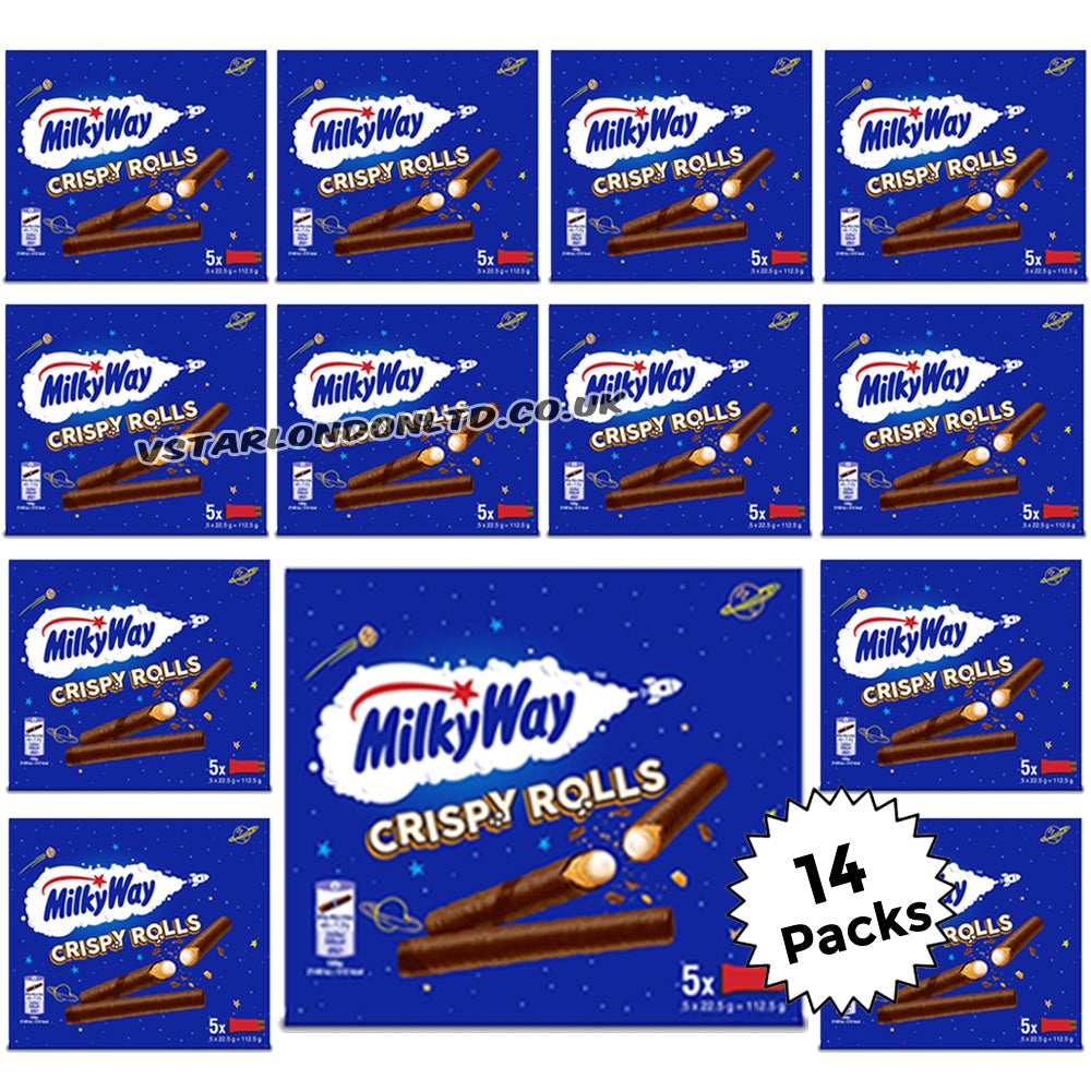 Milky Way Crispy Rolls Snack Bars 5 Pack Multipack 112.5g (9 & 14 Packs)