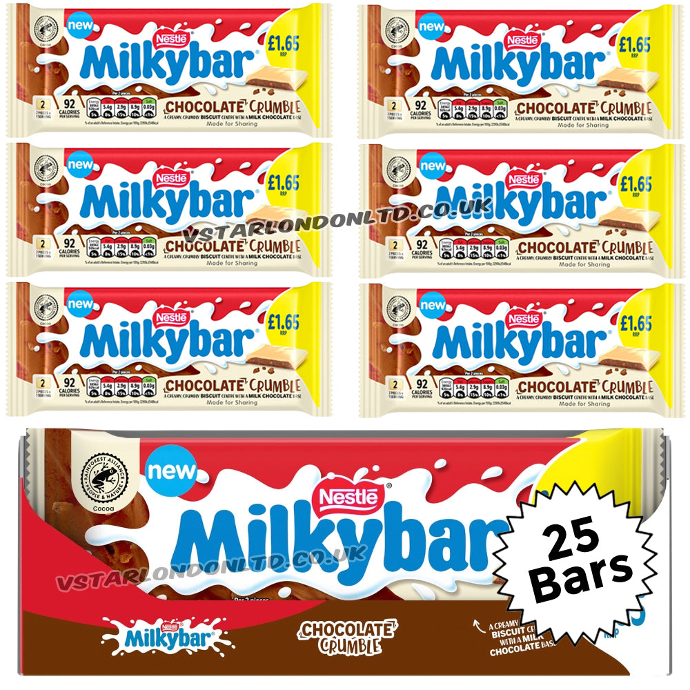 Milkybar Chocolate Crumble White Chocolate Bar 84g PMP (12 & 25 Bars)