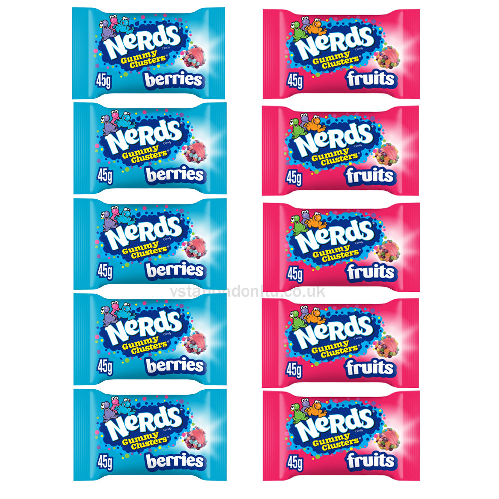 Nerds Gummy Clusters *Berries* and *Fruits* Flavour Candy 45g (10, 20, Mixed Bags)