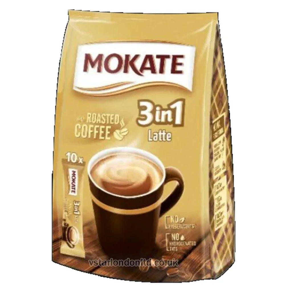 Mokate Instant Coffee 3 in 1 (Latte, Classic, Caramel, Milky) Each 10 Sachets