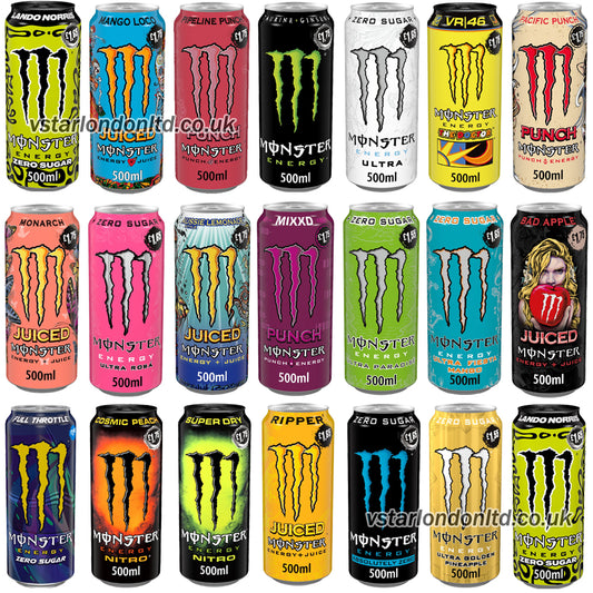 Monster Energy Drink Cans – Random Mixed Flavours 500ml (6, 12 or 24 Pack)